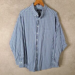 Roundtree & Yorke Shirt Mens 3XT Blue Purple Plaid Button Down Cotton‎ Casual